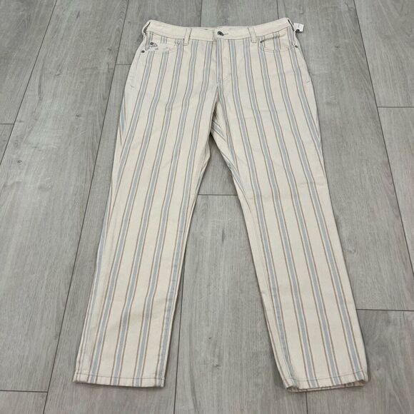 Anthropologie Size 30 Pilcro Letterpress High-Rise Slim Striped Jeans New - Picture 1 of 8